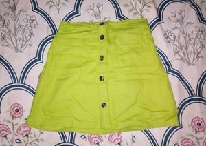 Lime Green Cropped Jacket and Skirt