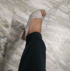 Silver Studded Heels For Women