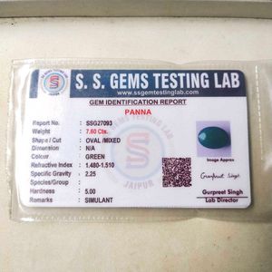 SSGTL7.60 CTS  natural Zambian green emrald Panna