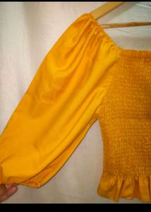 Yellow Mustard Crop Top (Stretchable)