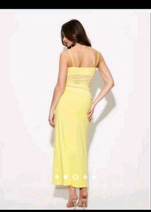 Yellow Mesh Maxi Dress
