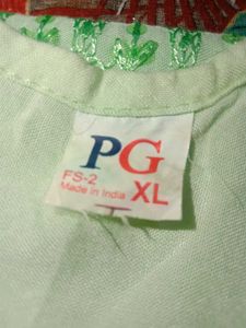 Fluorescent Green Chikenkari Designed Kurta