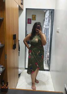 Olive Floral Dress