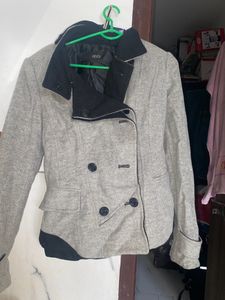 Grey Color Solid Blezer