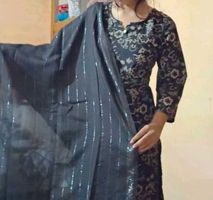 Floral Print Kurta with Dupatta and pant