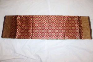 Elegant Green &amp; Maroon Patterned Fabric