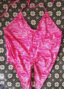 Pink halter Crop Top