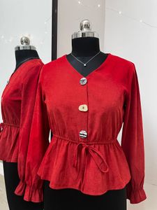 Maroon Velvety Top