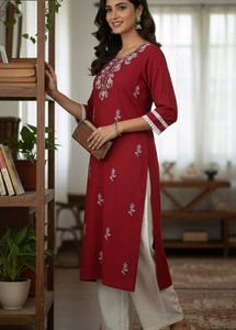 Lucknow Chikankari Handwork Embroidery kurta