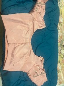 Elegant Pink Embroidered Saree With Blouse