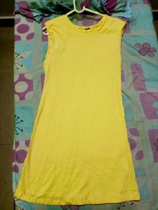 Yellow Sleeveless Casual Dress