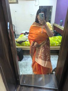 Elegant Orange Ethnic Saree