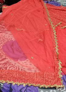 1 Day Offer 650 Designer Orange Crop Top Lehenga &amp;dupatta Golden Lass