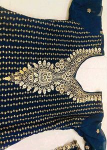 New Elegant Navy &amp; Gold Indian Dress