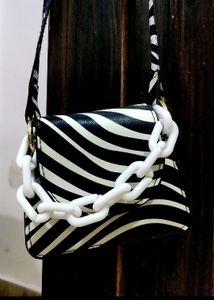 Mini Black And White Sling Bag