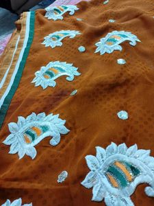 Elegant Brown 🤎 Paisley Saree