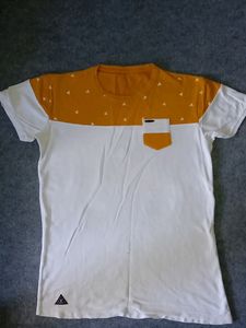 White &yellow Classy T Shirt Men