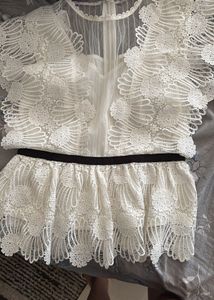 White Lace Mini Dress