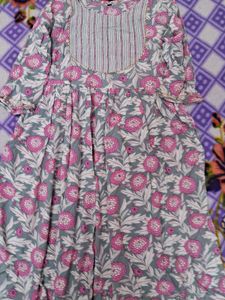 Floral Print nayra cut kurti