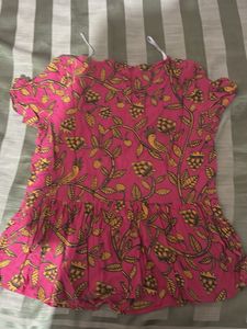Pink Bird Print Top