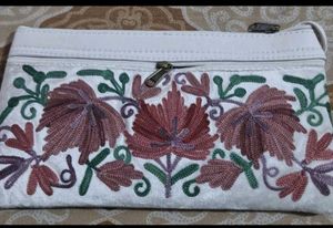 Leather Kashmiri Ari Hand Work Bag