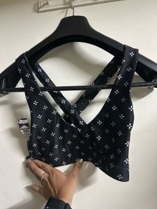 Black & White Patterned Sports Bra