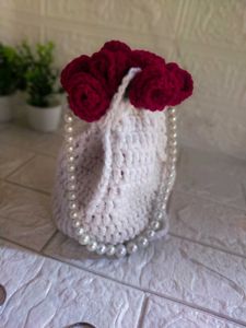 Crochet Rose potili bag