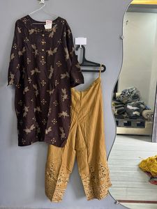 Brown Printed Kurta Set (3xl)