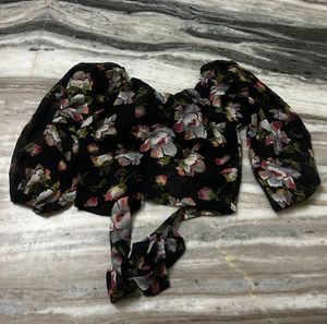 Backless Floral Print Blouse