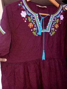 Brown Colour Frock Top
