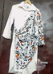 White Top Like Shirt Mickey Front Print 36 Bust