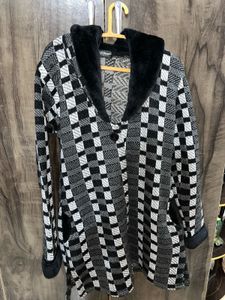 Checkered Black & White Cardigan