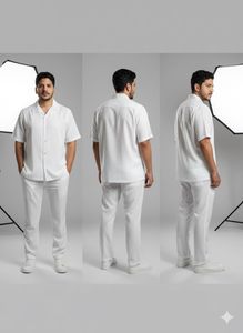 Men's White Shirt &amp; Pant Set