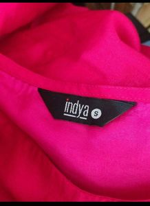 Bright red long kurti by the brand Indya in S size