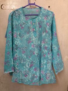 Chikankari Blue Kurta