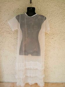 White Sheer Layering Dress