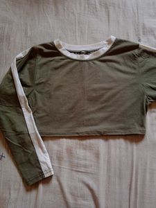 Olive Green Crop Top