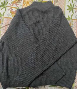 Cozy Gray Cable Knit Cardigan