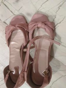 Pink Heels with Bow Detail