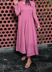 Pink anarkali suit
