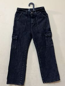 Dark Wash Cargo Pants