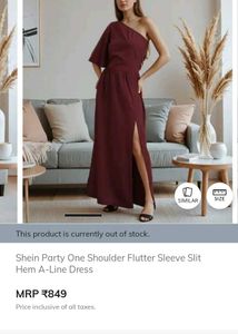 Burgundy One Shoulder Maxi Dress