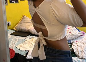 open back puff sleeve