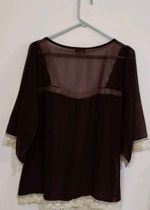 Vintage Topshop Sheer Lace Top