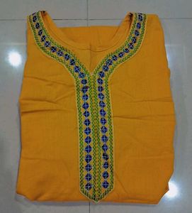 Elegant Yellow Cotton Kurta