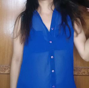 Blue Sleeveless Top