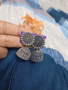 Silver Jhumka Earrings