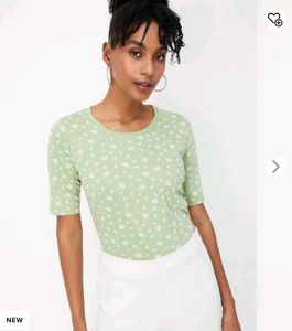 Max Fashion Floral Pastel Green Tshirt