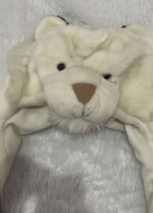 Cute white lion Hat with Attached Mittens