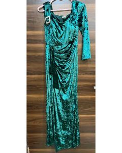 Emerald Green Velvet Maxi Dress